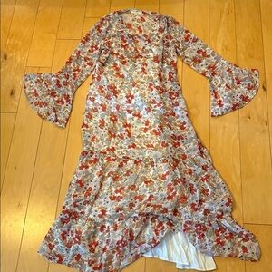 NATURAL LIFE Autumnal and Cream Floral maxi Dress Hippie Boho Cottagecore